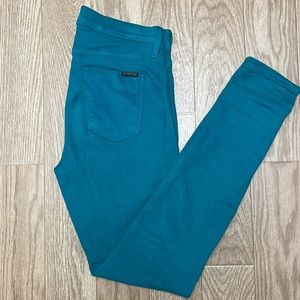 Hudson Niko Super Skinny Midrise teal jeans size 28